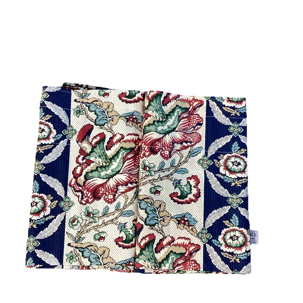 Waverly Valences Blue/Red  2 Layers Floral Polka Dots  78",76" X 18"